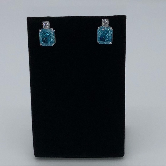 4ct Cushion Cut Earrings - Picture 8 of 12